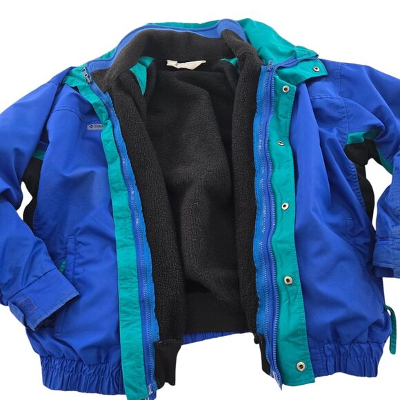 VTG 90s Columbia Jacket Bugaboo 3 In 1 Ski Snow Mens XL Blue Black Teal Retro - Picture 4 of 14